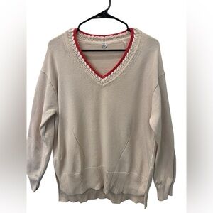Margaret O'Leary Phoenix Oversized Organic Cotton V-Neck Sweater Size S
